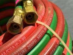 Grade R Acetylene Welding Hose with Brass Fittings(unknown footage), 1/4-Inch
