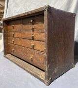 Pilliod Machinist Toolbox,  Swanton, Ohio Oak Multi-Drawer Storage Cabinet with Contents 16.5x8x10..5″