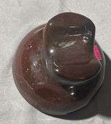 Ohio Brass Company Brown Ceramic Electrical Insulator with Maker’s Mark, 5×4″
