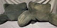 2 – Black Fabric Armrest Backrest Pillows with Handles