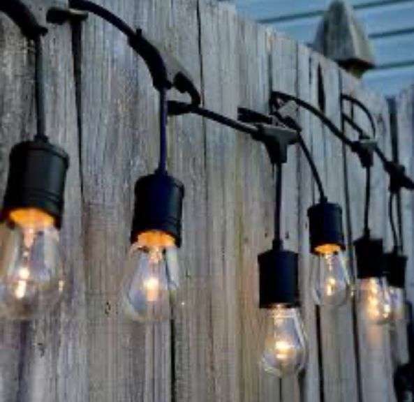 Threshold LED Outdoor String Lights with Black Wiring 14 ft Total ...