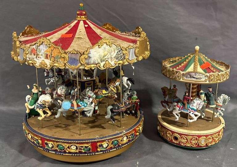 2 Carousel-Themed Musical Figurines with Painted Details - Metzger ...