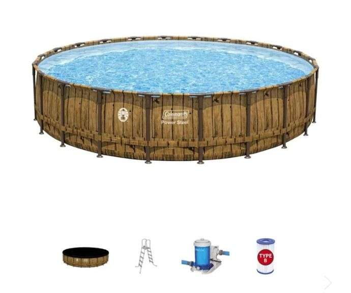 22-Foot Coleman Power Steel Above-Ground Pool with Accessories ...