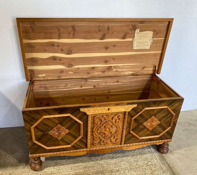 CaswellRunyan Cedar Chest with Carved Details, 45”x19”x23” Metzger