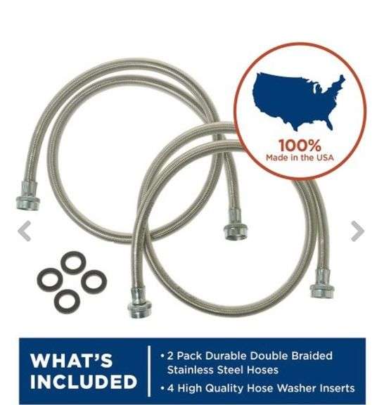 GE Stainless Steel Washer Inlet Hoses with Washer Inserts - Metzger ...