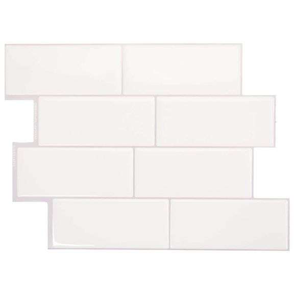 SMART TILES - Metro Campagnola White 11.50 in. x 8.38 in. Vinyl Peel ...