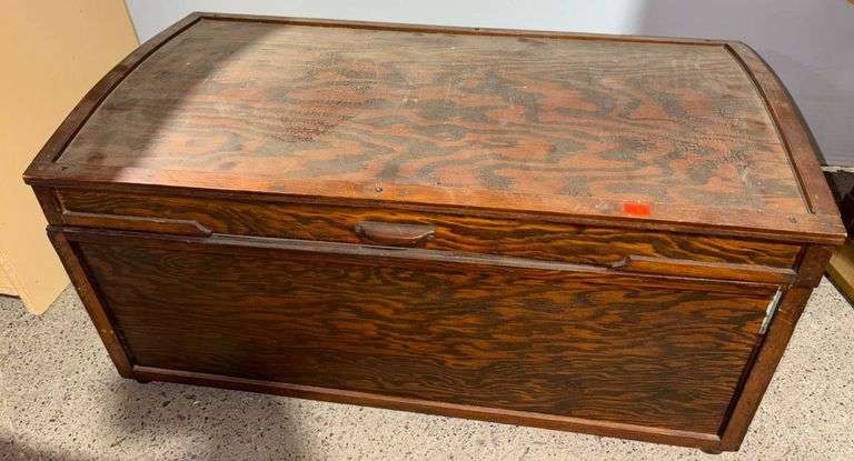 Rectangular Chest Rectangular Chest with Hinged Lid & Painted Interior 15” x 28.75 ...