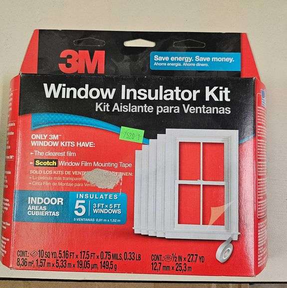 3M Window Insulator Kit for Indoor Use with Scotch Tape, 5 Windows ...