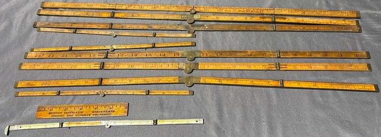 10 Folding Rulers with Printed Measurements, 1 Wood Ruler, 6″, 24 ...