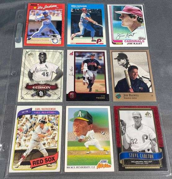 9 Stars/Hall of Famer Baseball Cards Featuring Carl Yastrzemski, Rickey ...