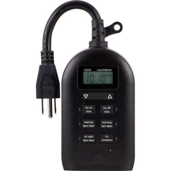 GE Digital Plug-In Timer with LCD Display and Countdown Feature ...