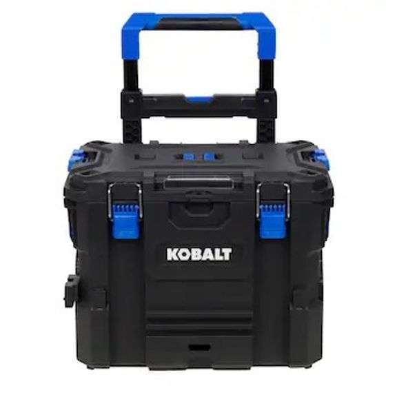 Kobalt CASESTACK Black Plastic Rolling Tool Box with Extendable Handle ...