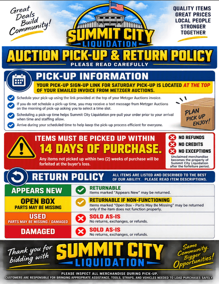 Summit City Pick Up Information!