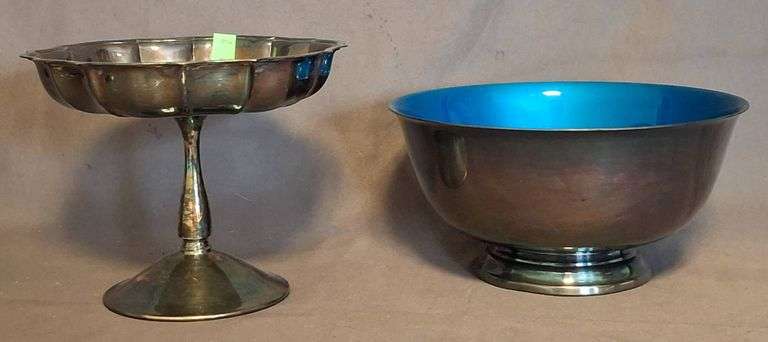 Countiss Reed Reed & Barton Silver-Plated Enameled Bowl & Countess Footed Compote 6.5 ...