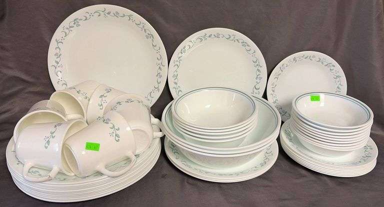 Corelle Collection Perth Corelle by Corning 47-Piece Dishware Collection with Floral Pattern ...