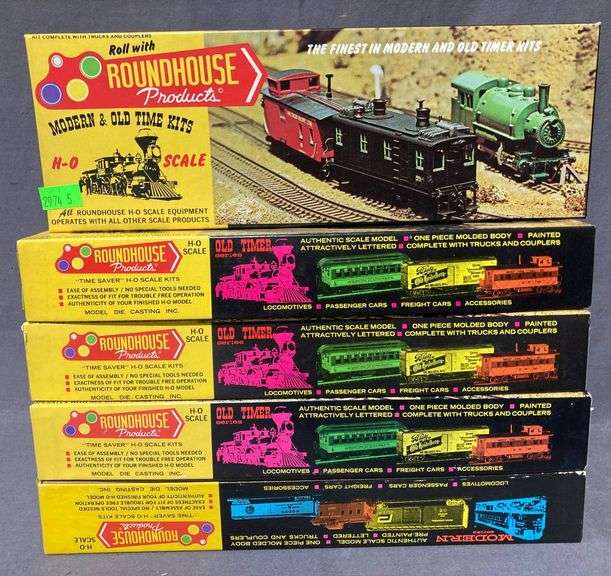 (5) HO Scale Roundhouse Products Model Train Kits in Original Boxes, 11 ...