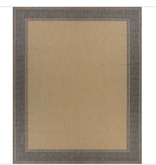 Beige Border Rug 6'x9' Black and Beige Textured Border Area Rug, Polypropylene - Metzger ...