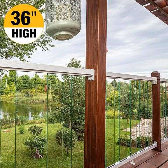 PEAK ALUMINUM RAILING - 36 in. H x 6 in. W Aluminum Deck Railing Clear ...