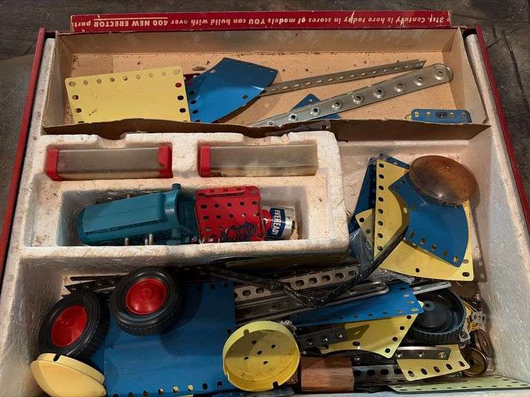 A.C. Gilbert Mechanical Construction Toy Erector Set with Red, Blue ...