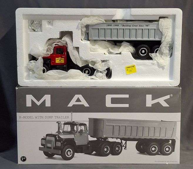 1st Gear Mack Truck R-Model Die-Cast with Dump Trailer in Original Box ...