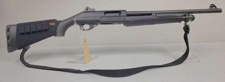 Benelli Nova 12 Gauge Shotgun, 18" Barrel 3-1/2" for 2-3/4", 3" or 3-1/2" with Police Stock Sleeve (holds 5 Shotshells) and Nylon Sling - Serial #V075447