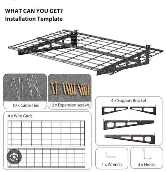 Garvee Overhead Storage Rack 48x24in
