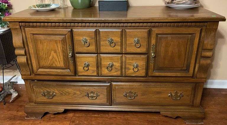 Wood Sideboard With Drawers and Doors 56"x19"x33"