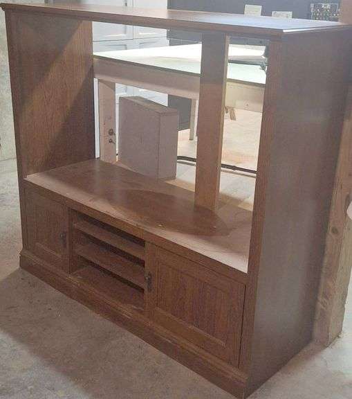 Pressed-Wood Entertainment Center with Shelves 54x19x48"