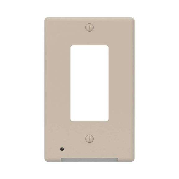 LUMICOVER - CLASSIC DECOR 1 GANG DECOR PLASTIC WALL PLATE WITH A NIGHTLIGHT - ALMOND