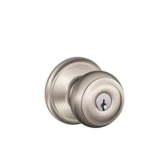 SCHLAGE - GEORGIAN SATIN NICKEL KEYED ENTRY DOOR KNOB - SEE PRODUCT DETAILS