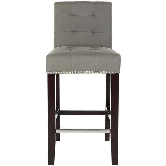 SAFAVIEH - THOMPSON 25.8 IN. DARK GRAY CUSHIONED BAR STOOL