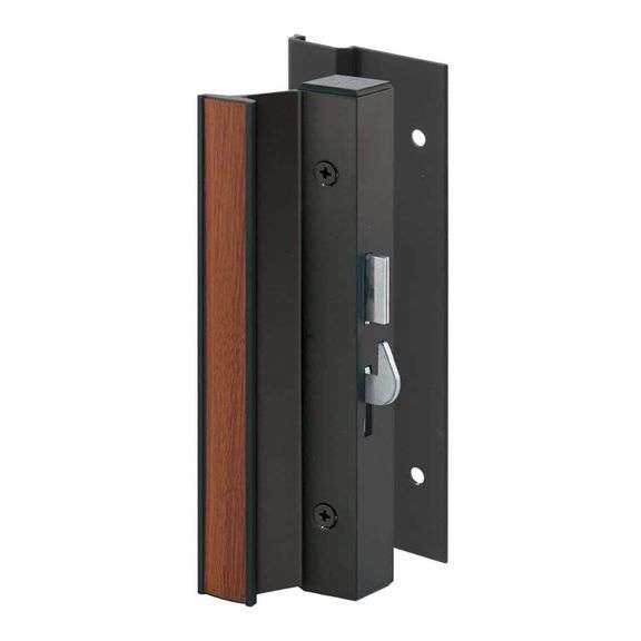 PRIME-LINE - BLACK ALUMINUM, SLIDING DOOR HANDLE SET WITH HOOK LOCK