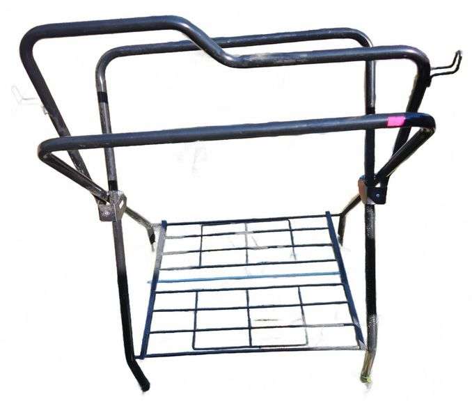 Black Metal Folding Saddle Rack, 30 in