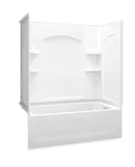 Sterling Ensemble 32 in. x 60 in. x 74 in. Bath and Shower Kit, Right-Hand Drain, White