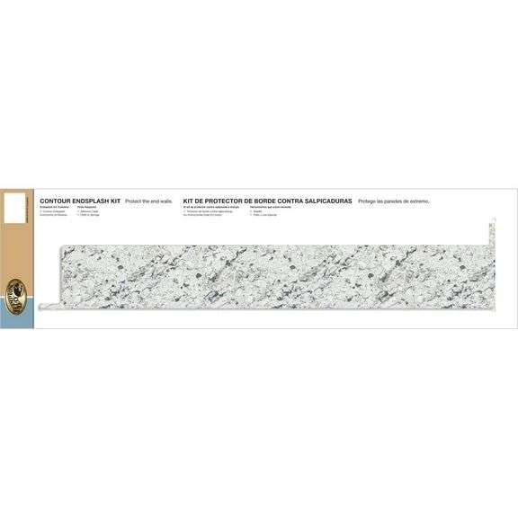 HAMPTON BAY  - LAMINATE ENDSPLASH KIT FOR COUNTERTOP WITH INTEGRATED BACKSPLASH IN WHITE ICE GRANITE ETCHINGS