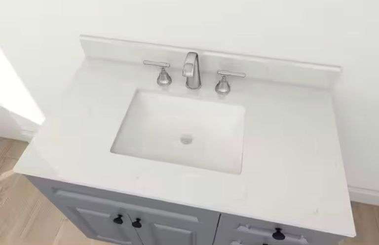 Winette 37-in W x 22-in D Carrara Quartz Vanity Top with Single Sink