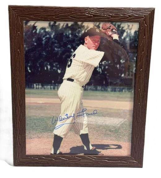 Whitey Ford Signed Photograph in Frame with COA 8x10