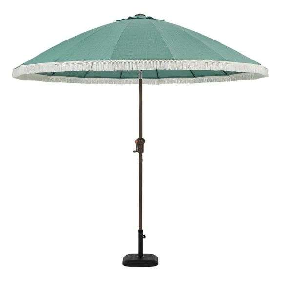 HAMPTON BAY  - 9 FT. ALUMINUM ROUND MARKET OUTDOOR PATIO UMBRELLA IN ALOE