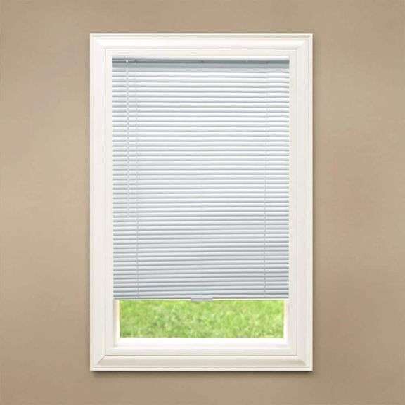 WHITE CORDLESS ENHANCED ROOM DARKENING VINYL BLINDS WITH 1 IN. SLAT - 69 IN. W X 48 IN. L (ACTUAL 68.5 IN. W X 48 IN. L) - SEE PRODUCT DETAILS