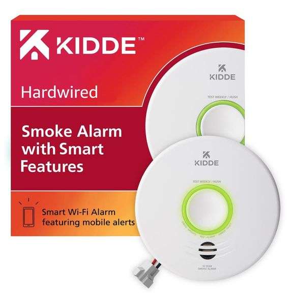 KIDDE - SMART HARDWIRED WI-FI ENABLED SMOKE DETECTOR WITH PHOTOELECTRIC SENSOR AND VOICE ALERTS 21032064