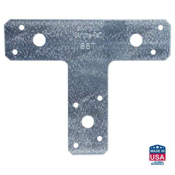 SIMPSON STRONG-TIE - 6 IN. X 5 IN. 14-GAUGE GALVANIZED T STRAP
