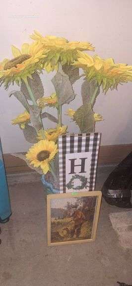 Decor With Faux Sunflowers 25 in