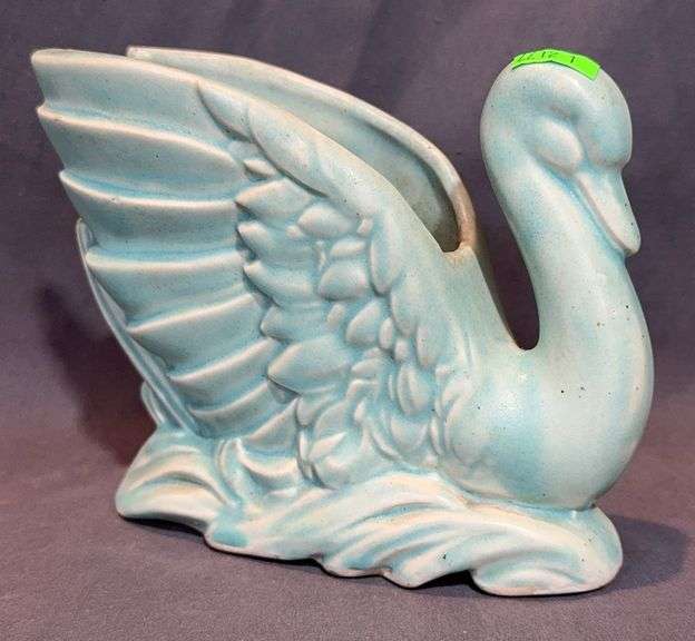 Turquoise Swan Planter 5” x 6”