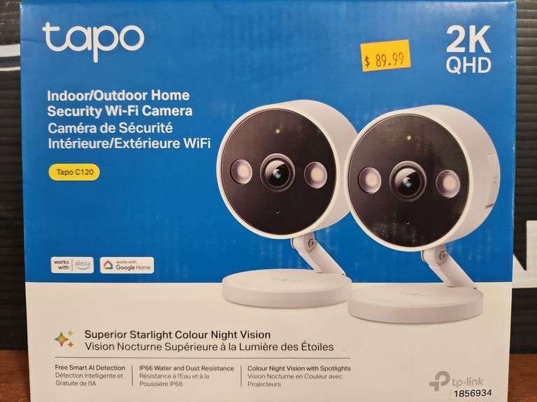 2Pack Indoor/Outdoor Home Security Wi-Fi Camera - Jardine Auctioneers Inc.