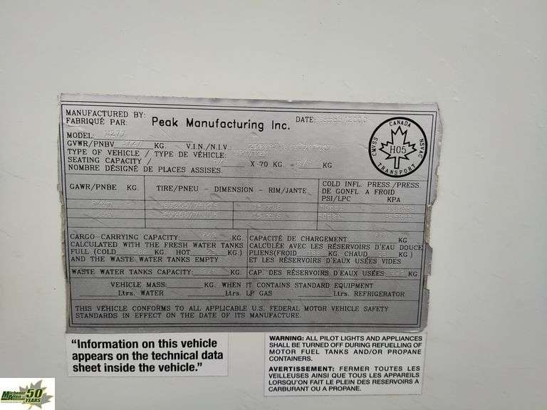 2000 Peak Mfg. Vanguard Legend W277 T/A 5W - Michener Allen