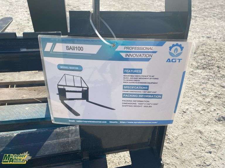 2024 Unused Mower King SAll100 4ft Skid Steer Forks Michener Allen