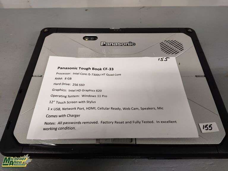 PANASONIC TOUGHBOOK CF-33 Core i5 7300U 2.6GHz 16GB 512gb SSD Win 10