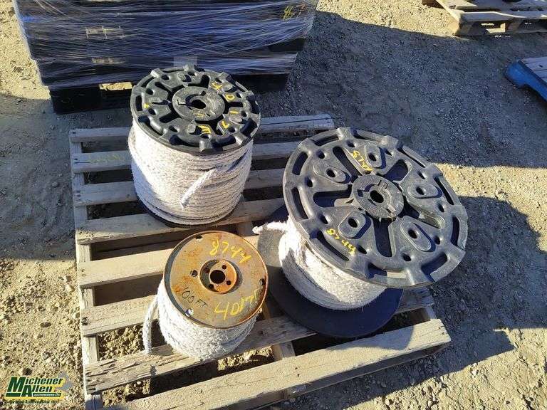 Pallte With Ropes Pallet with 3 Spools of Braided Rope - Michener Allen Auctioneering Ltd