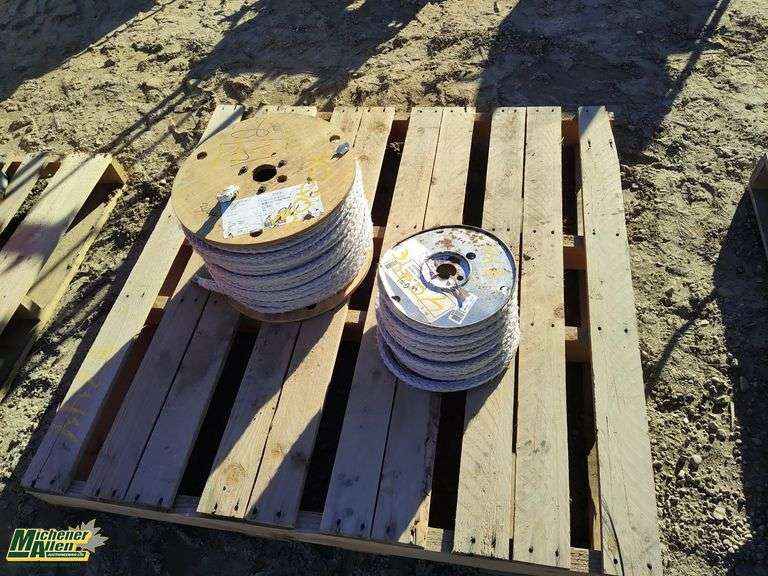 Pallte With Ropes Pallet with 2 Spools of Braided Rope - Michener Allen Auctioneering Ltd