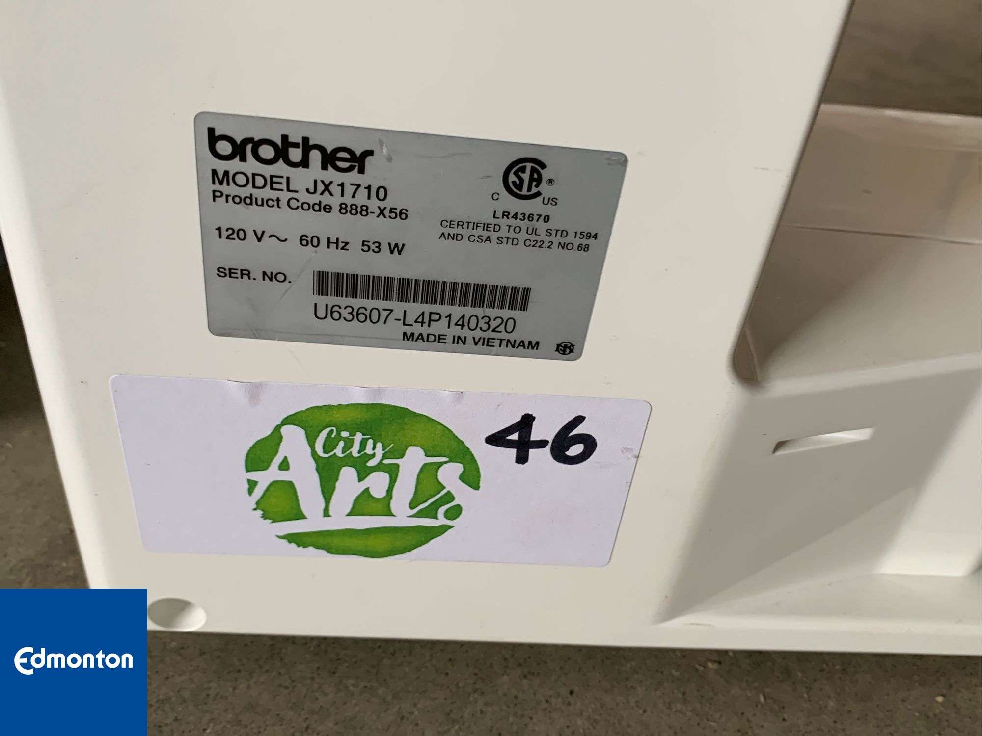 Brother JX1710 Sewing Machine - Qty 1 - Michener Allen